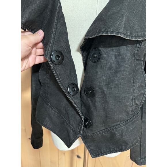 Cabi | Women's Coated Linen Moto Jacket Dark Brown | Size Medium - Picture 8 of 16